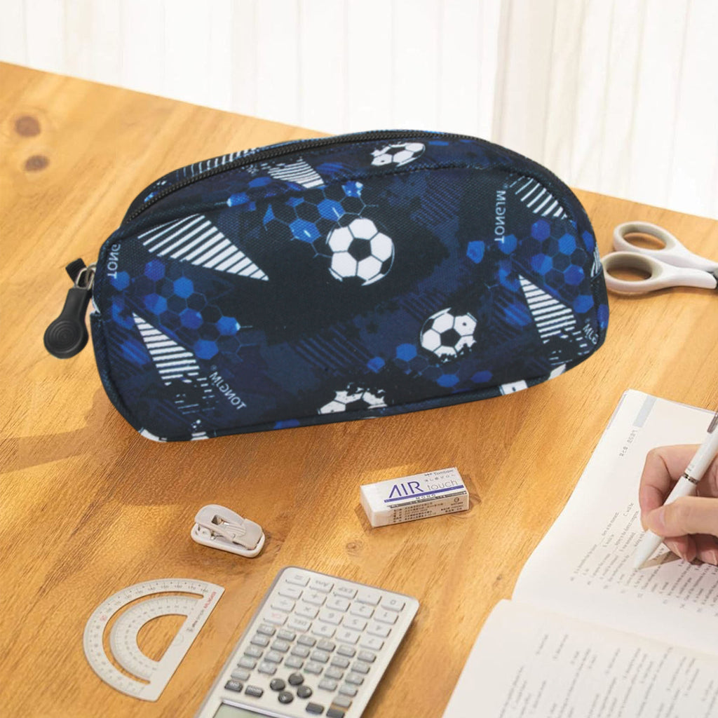 TONGJM 3pcs Backpack for Boys Girls with Lunch Box & Pencil Case, Lightweight Book Bag for School, Travel, Soccer Printed, Gifts