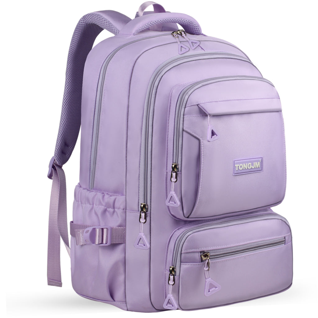 TONGJM School Backpack, Large Capacity Bookbag for 15.6inch Laptop, Water Resistant Bookbag for School Travel Work, Casual Daypack for Men Women Teens