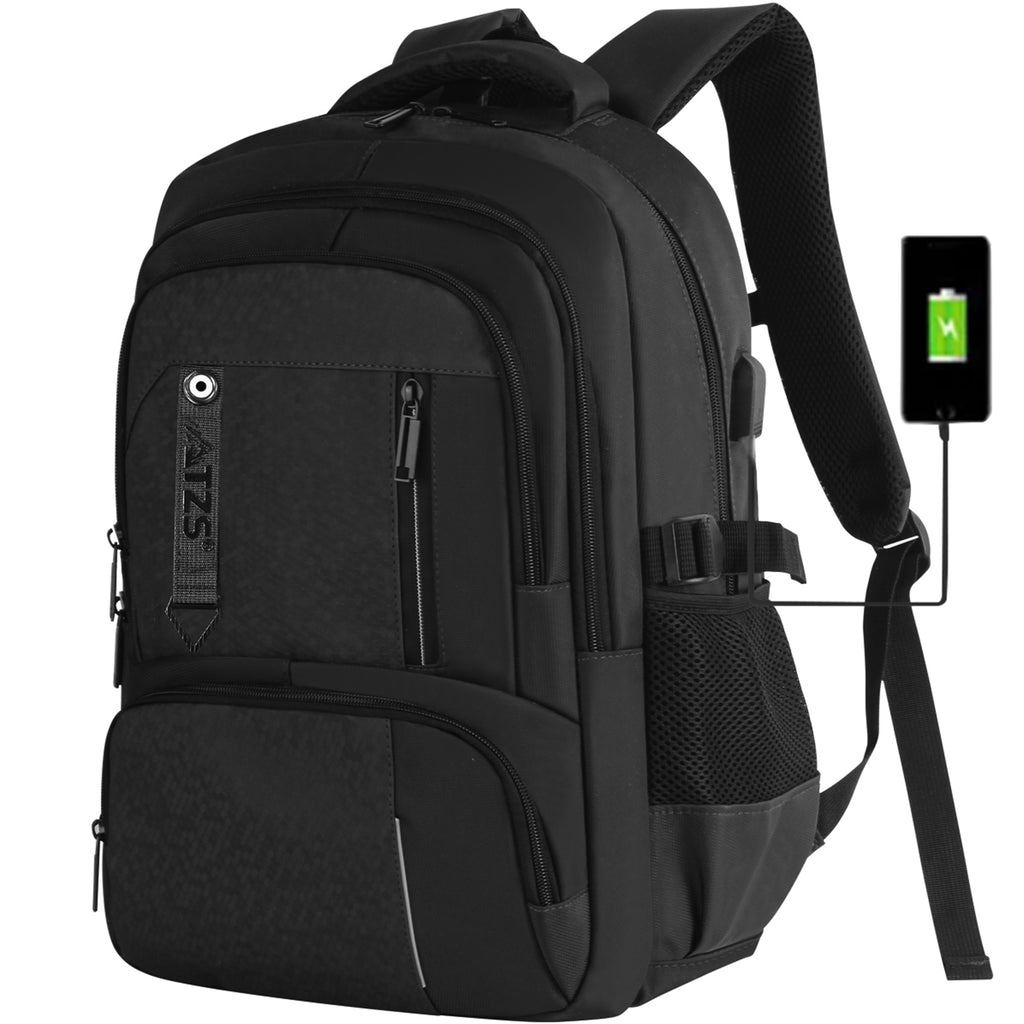 TONGJM Business Laptop Backpack for Men,15.6inch Water Resistiant Travel Backpack with Usb Charging Port,Casual Daypack for Work/College