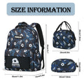 TONGJM 3pcs Backpack for Boys Girls with Lunch Box & Pencil Case, Lightweight Book Bag for School, Travel, Soccer Printed, Gifts