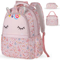 TONGJM 3Pcs Backpack Set for Girls, Kids Bookbag with Insulated Lunch Bag & Pencil Case, Cute Bag for Elementary Preschool Gift
