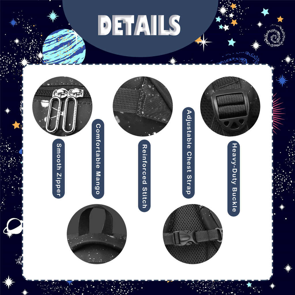 TONGJM School Backpack for Boys Teens Galaxy Starry, Waterproof Lightweight Laptop Bookbag, Ergonomic Daypack for Middle High School, Travel
