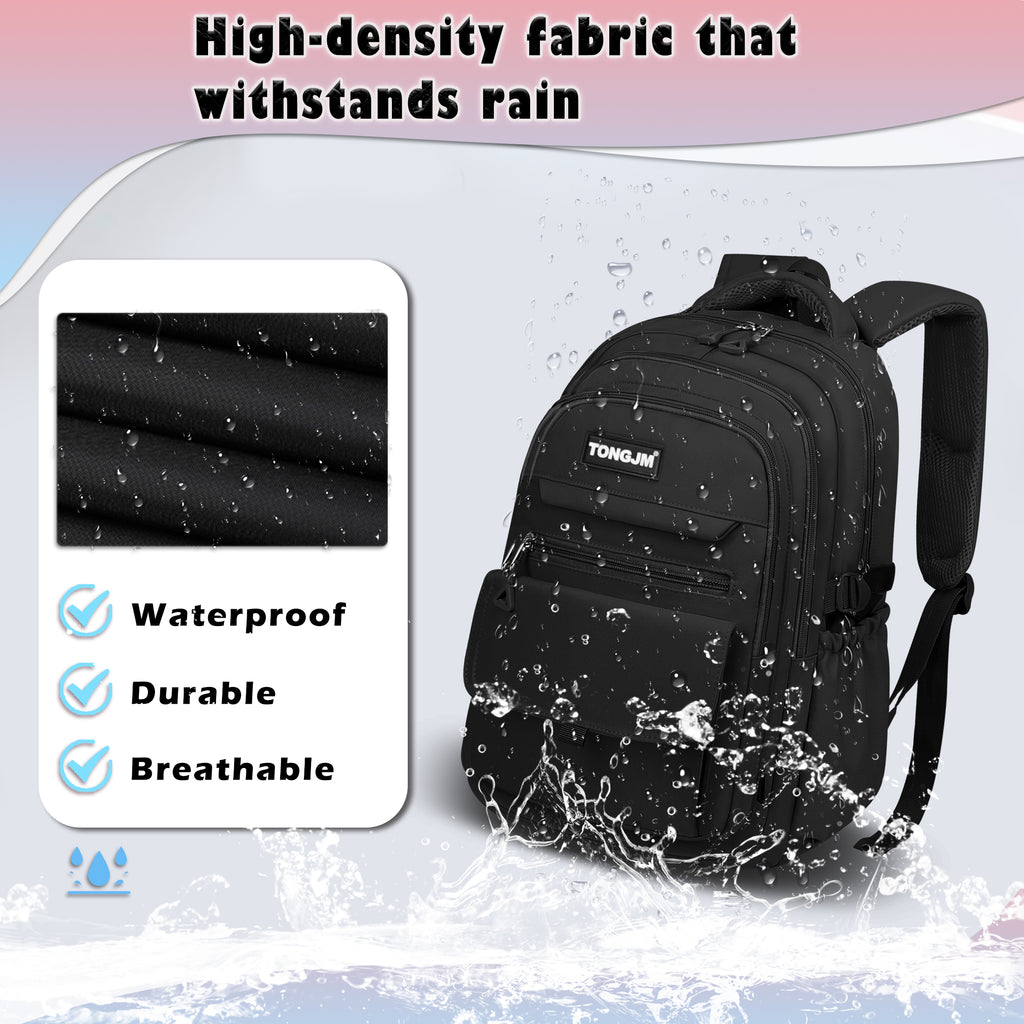 TONGJM School Backpack,Laptop Backpack, Durable Multi-Pocket Daypack for College High School, Office, &Travel