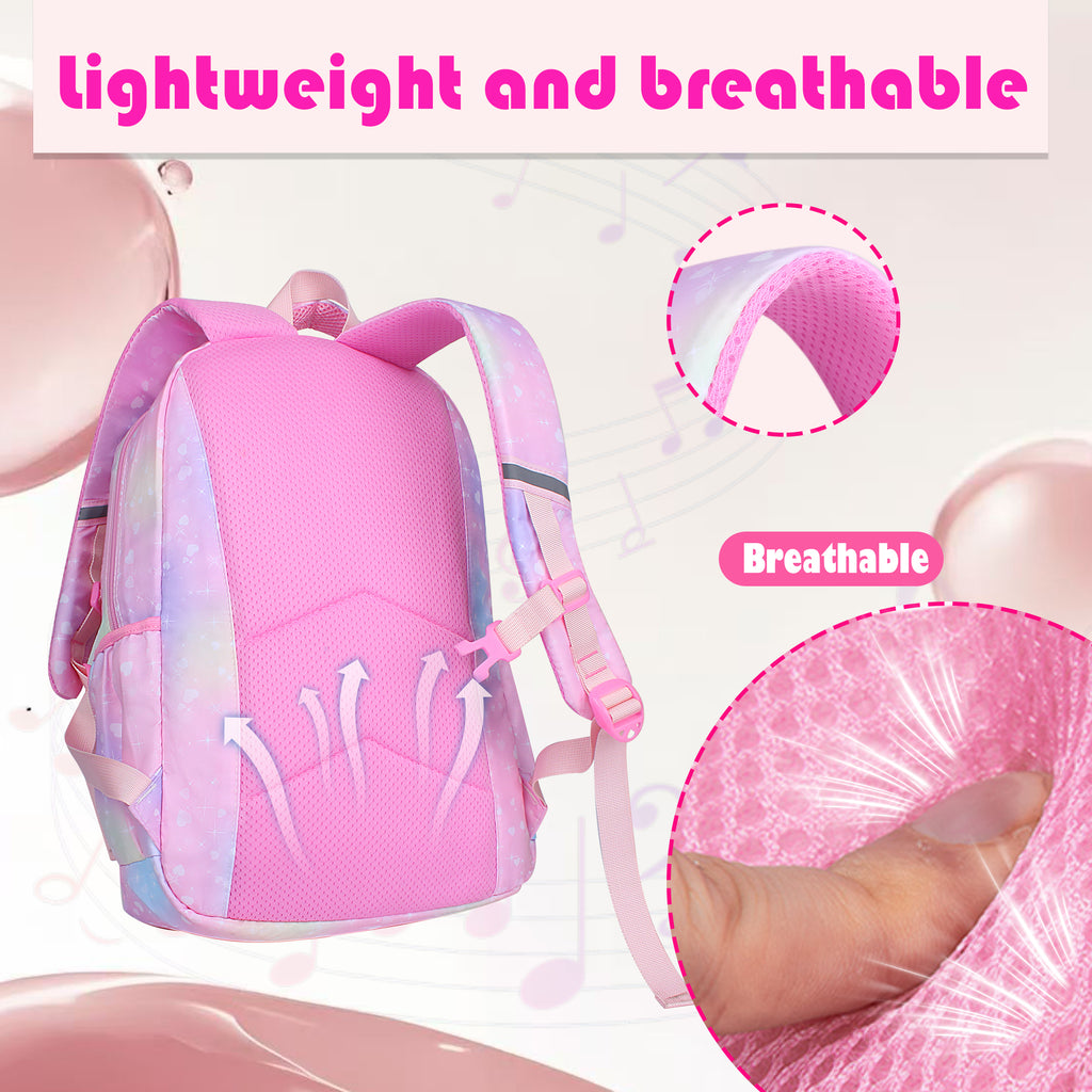 TONGJM School Backpack for Teens Grils, Cute Lightweigt Students Bookbag for Elementary Primary Middle School
