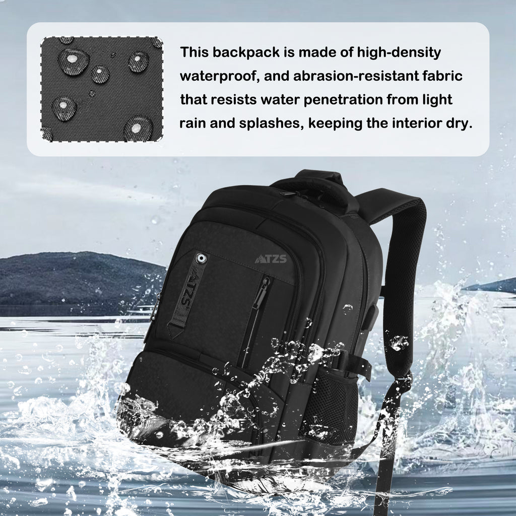 TONGJM Business Laptop Backpack for Men,15.6inch Water Resistiant Travel Backpack with Usb Charging Port,Casual Daypack for Work/College