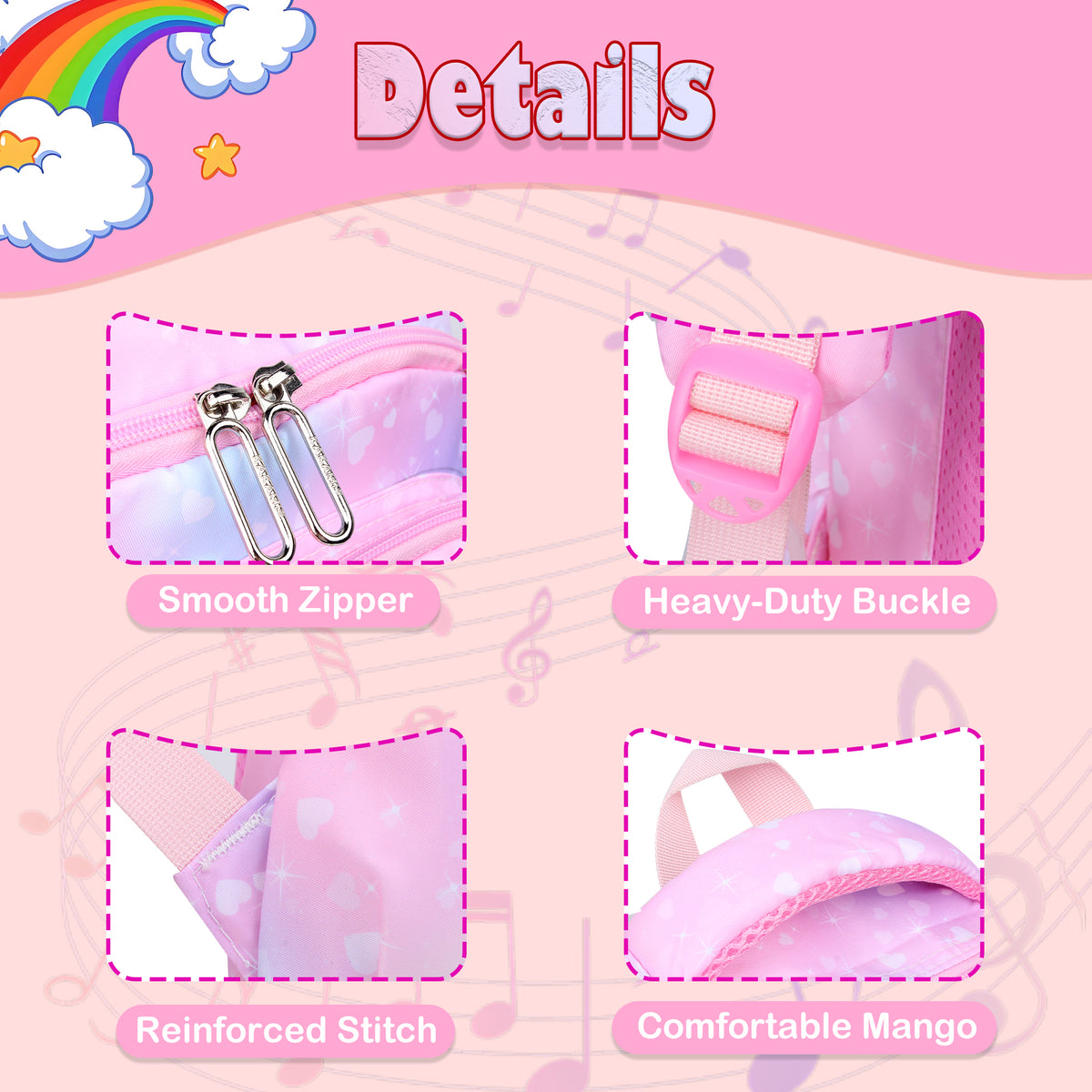 TONGJM School Backpack for Teens Grils, Cute Lightweigt Students Bookbag for Elementary Primary Middle School