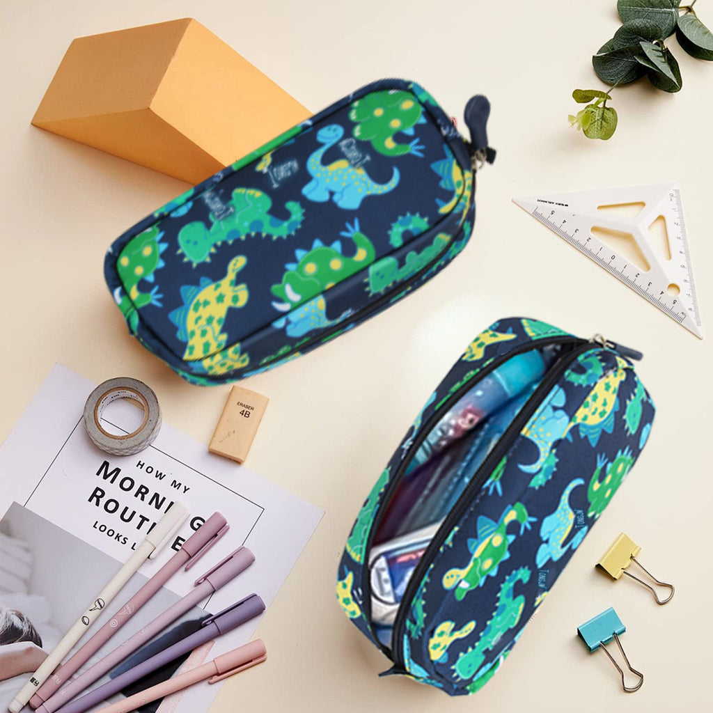 TONGJM 3Pcs Kids Dinosaur Backpack Set, Cute Cartoon School Bookbag with Insulated Lunch Bag & Pencil Case,Lightweight Travel Daypack