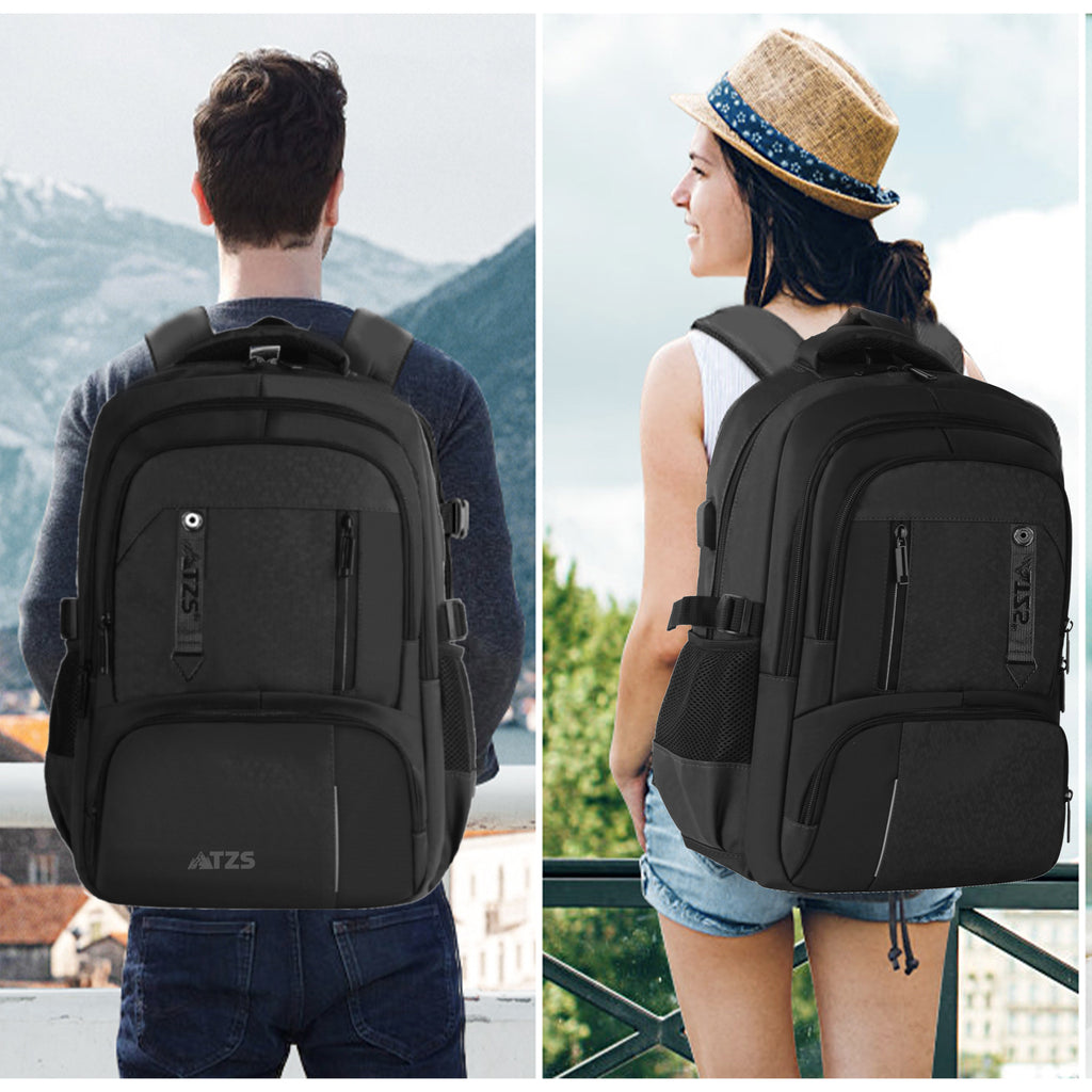 TONGJM Business Laptop Backpack for Men,15.6inch Water Resistiant Travel Backpack with Usb Charging Port,Casual Daypack for Work/College