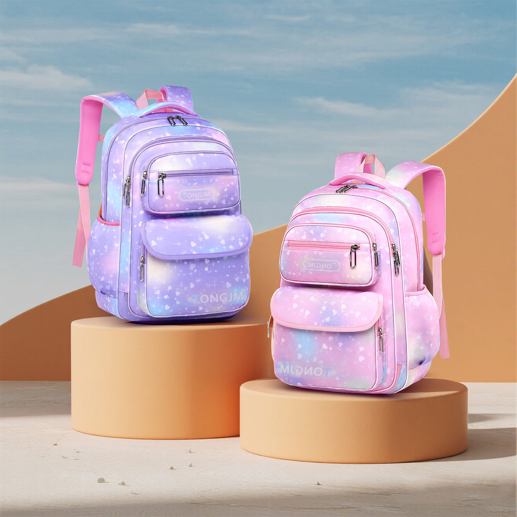 TONGJM School Backpack for Teens Grils, Cute Lightweigt Students Bookbag for Elementary Primary Middle School