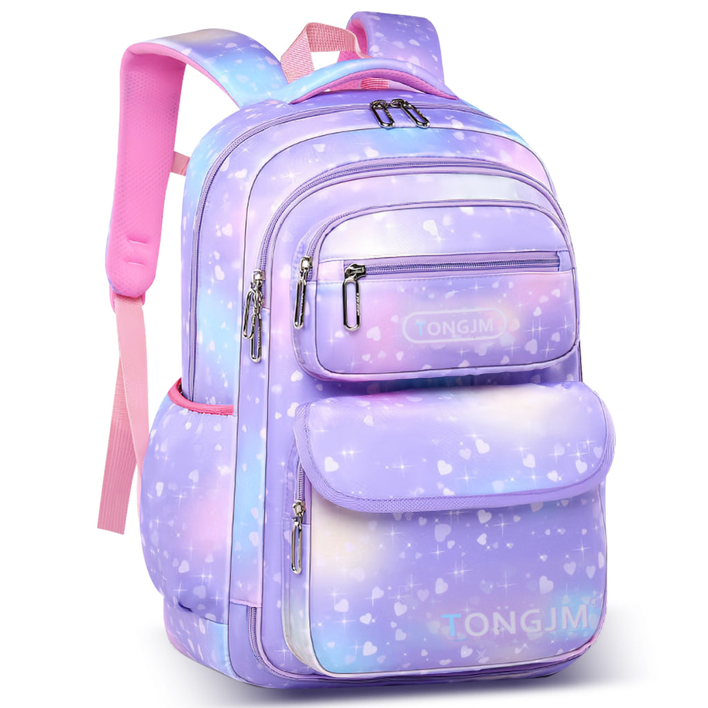 TONGJM School Backpack for Teens Grils, Cute Lightweigt Students Bookbag for Elementary Primary Middle School