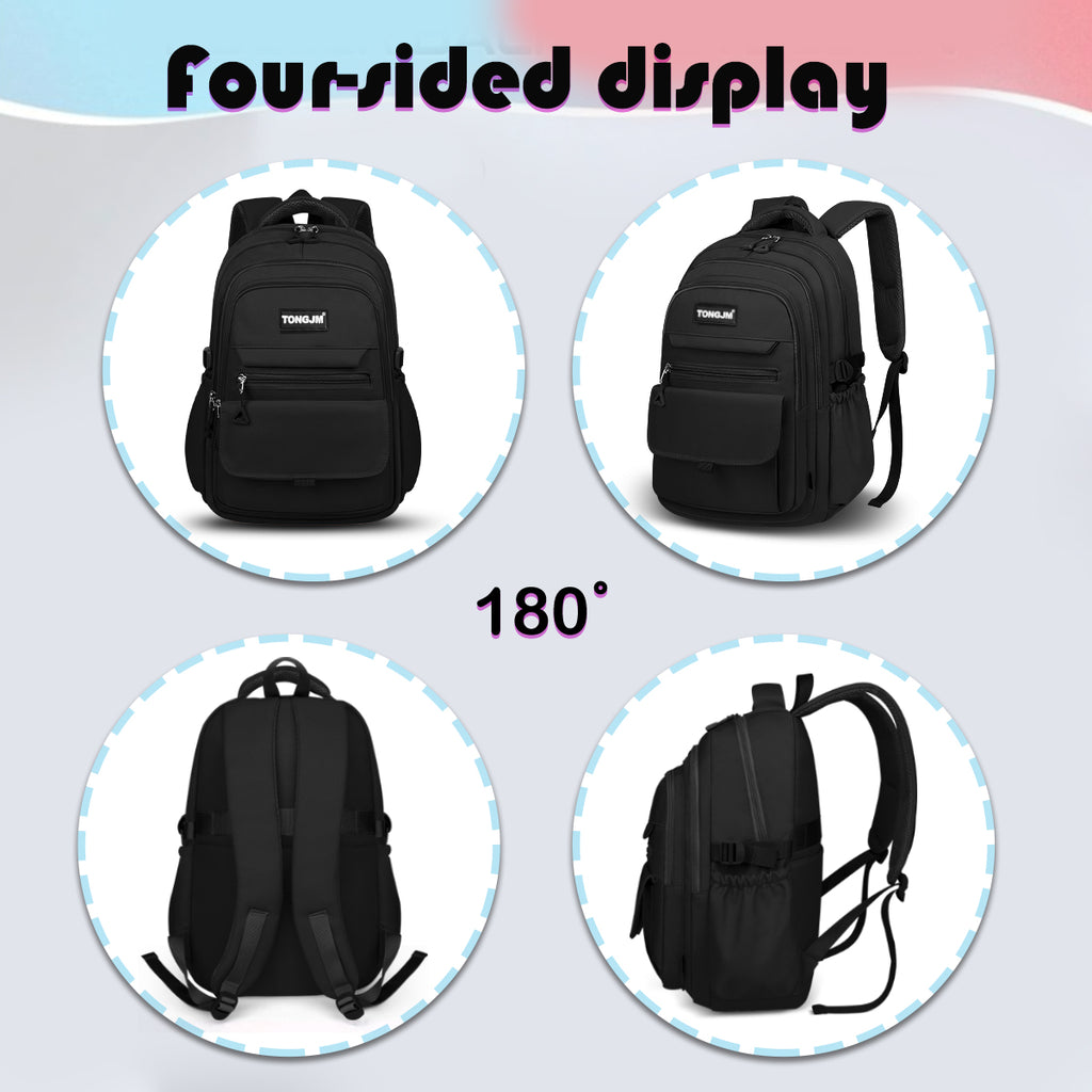 TONGJM School Backpack,Laptop Backpack, Durable Multi-Pocket Daypack for College High School, Office, &Travel